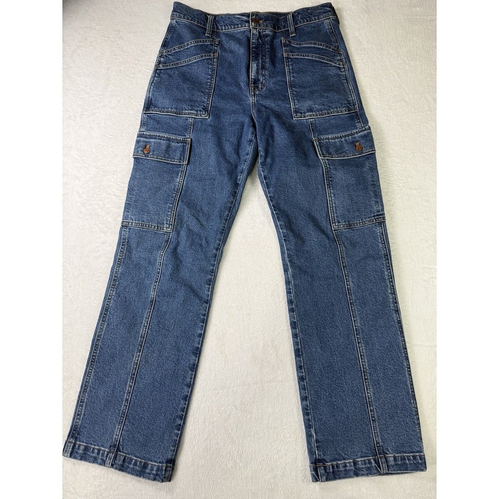 Madewell Jeans Women 30 Blue Cargo Straight Leg Medium Wash Utility 90s Utility